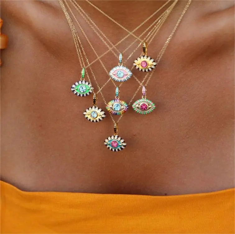 Aquamarine Evil-Eye Necklace