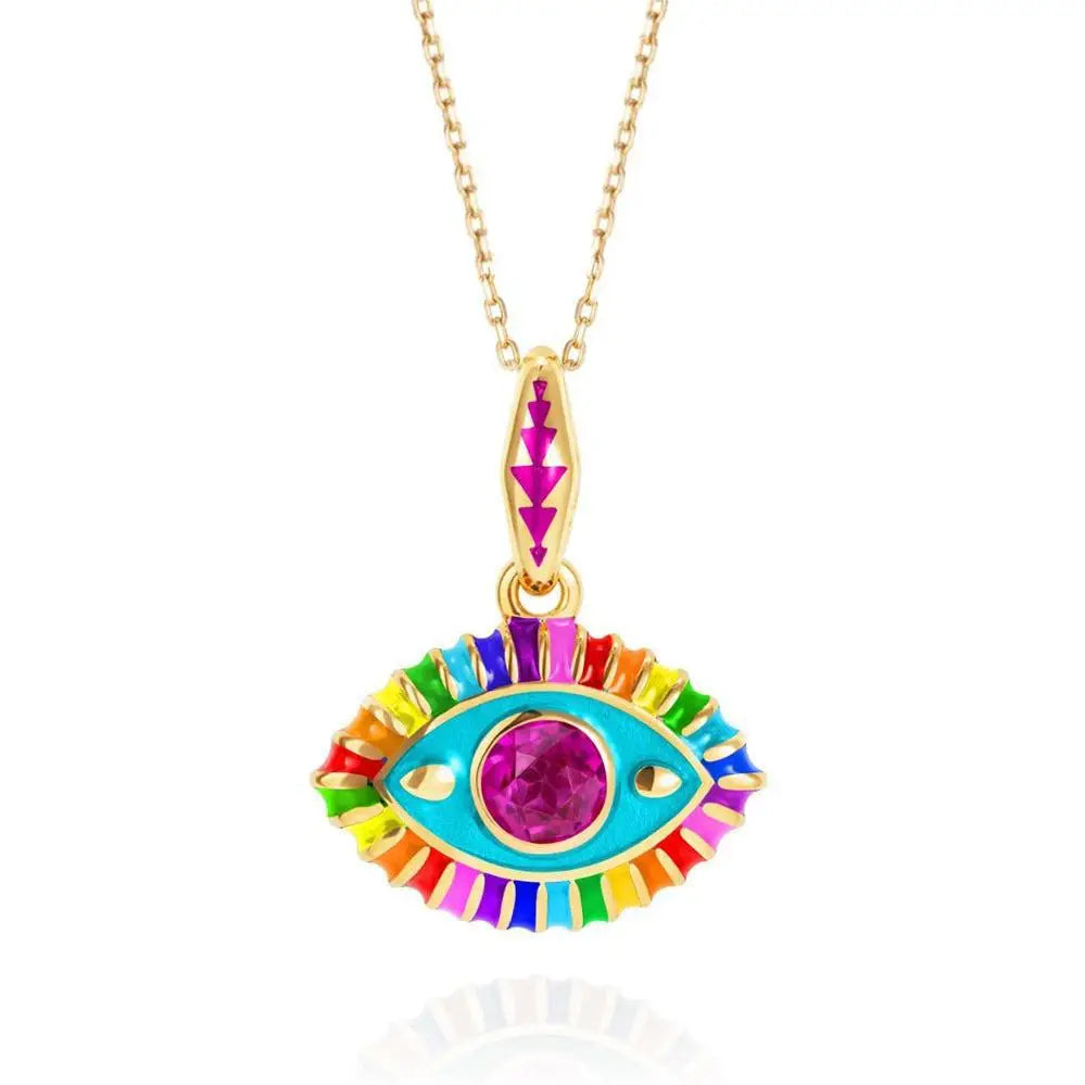 Aquamarine Evil-Eye Necklace
