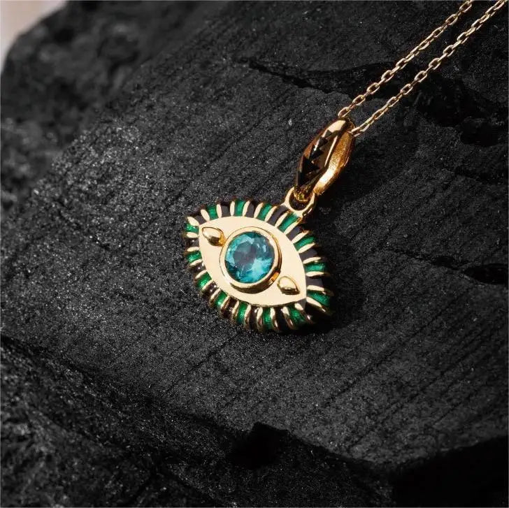 Aquamarine Evil-Eye Necklace