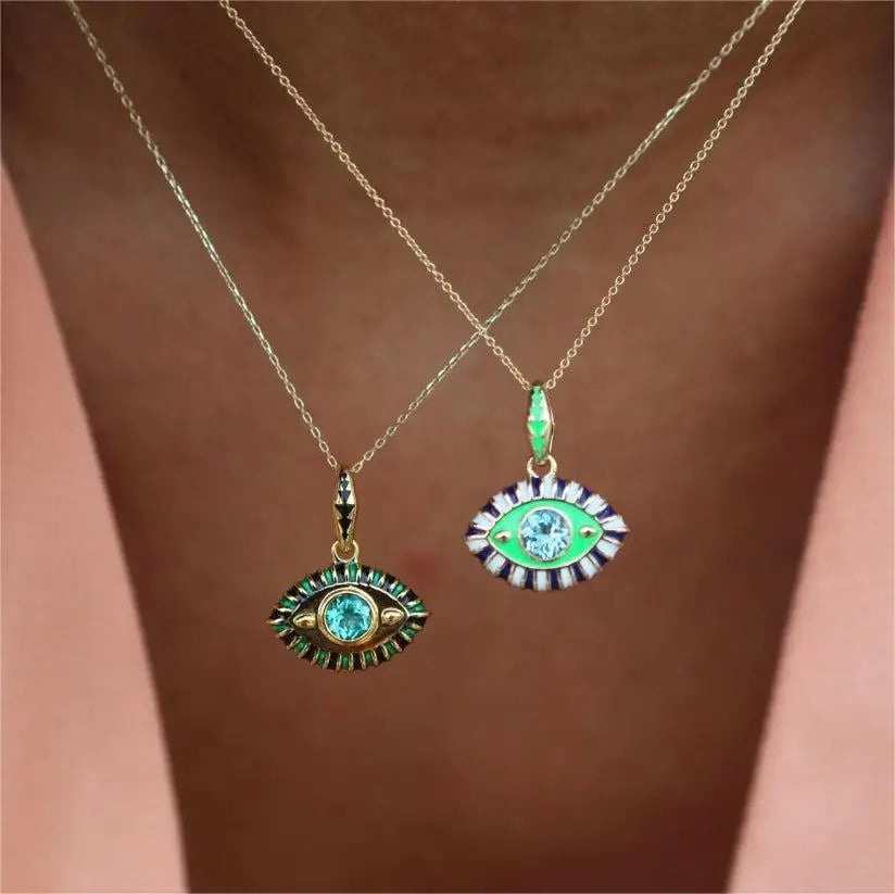 Aquamarine Evil-Eye Necklace