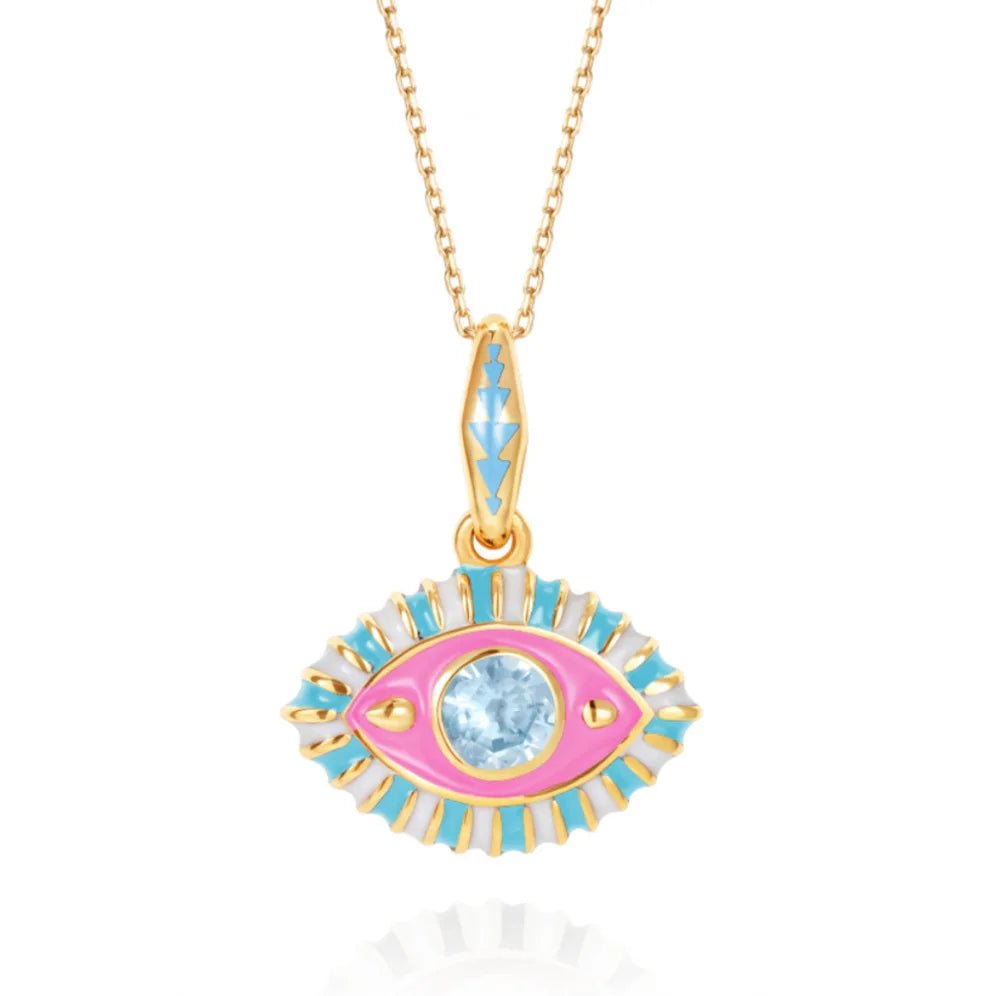 Aquamarine Evil-Eye Necklace