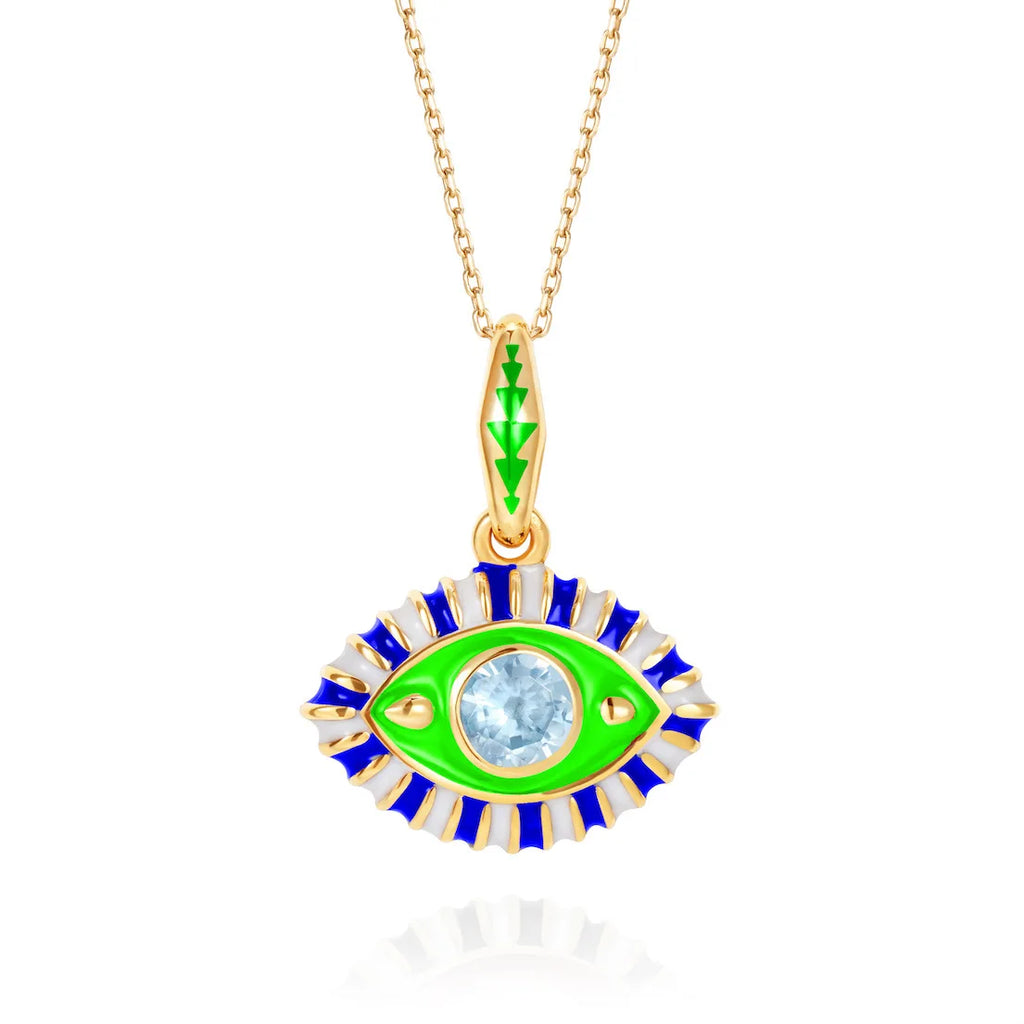 Aquamarine Evil-Eye Necklace