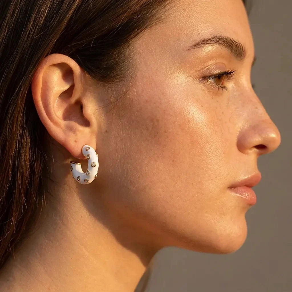 Copper Enamel Hoops