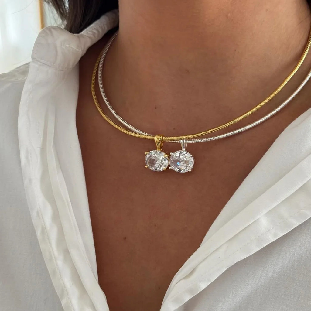 Peridot Geometric Necklace