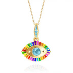 Aquamarine Evil-Eye Necklace