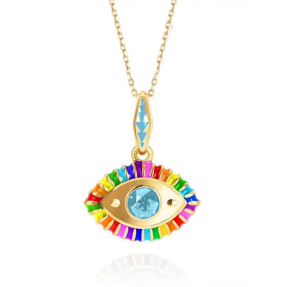 Aquamarine Evil-Eye Necklace