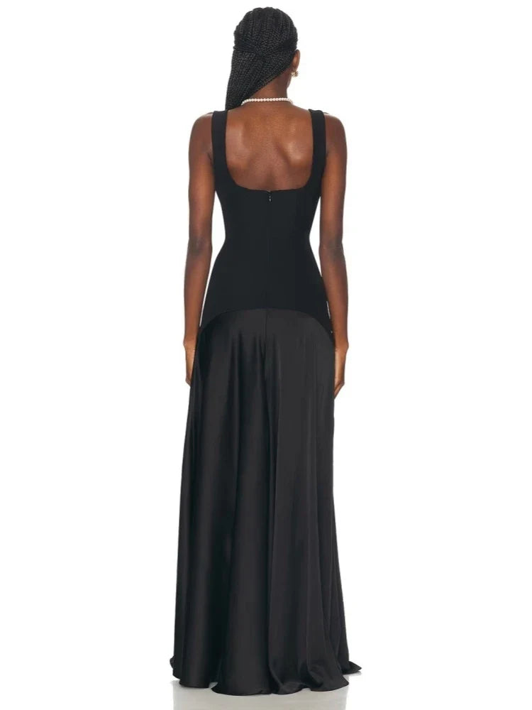 Indigo Two-Tone Maxi Dress