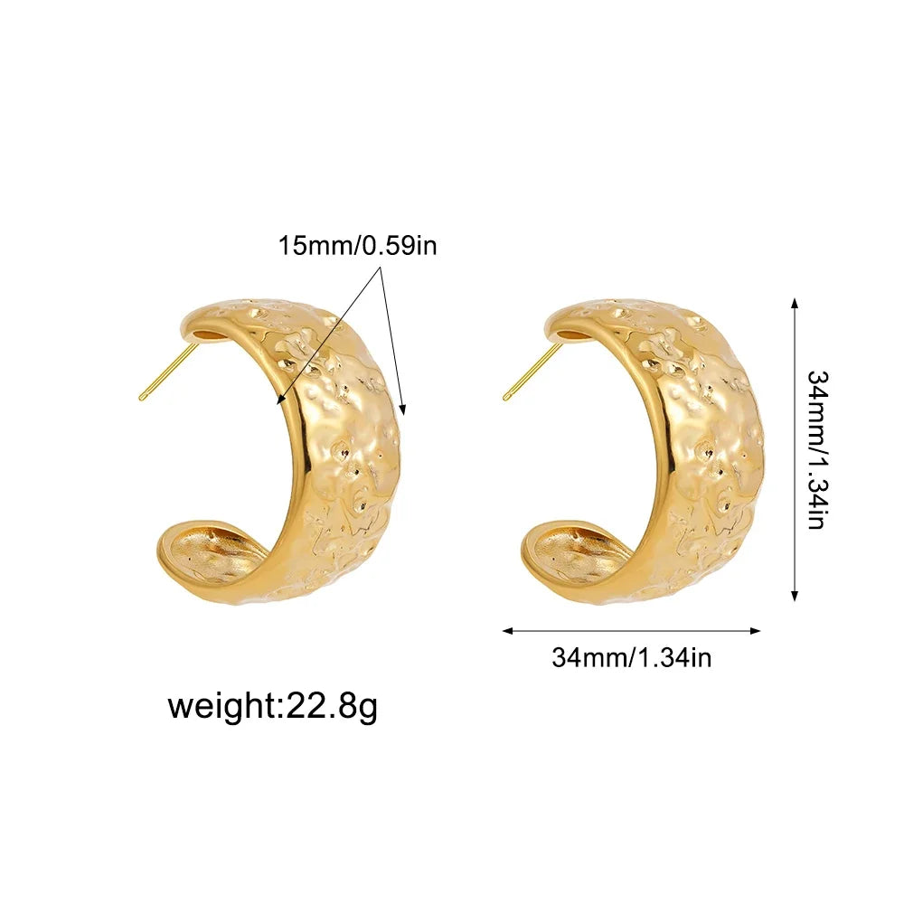 Olive Wide Hoops
