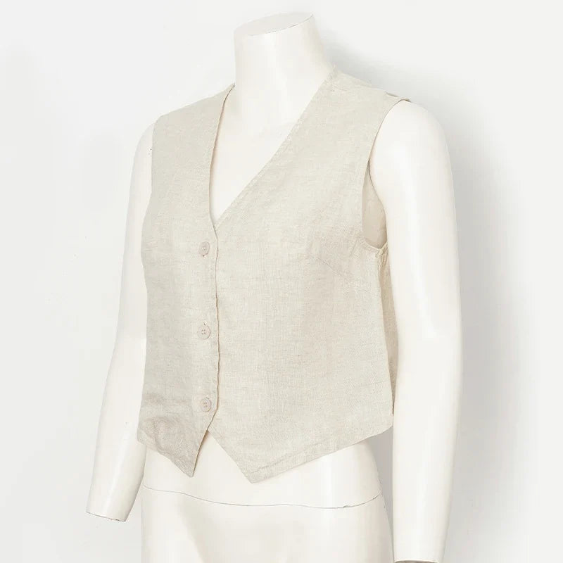 Coral Linen Vest