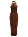 Fern Beaded Halter Maxi Dress