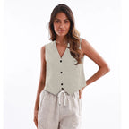 Jade Linen Vest