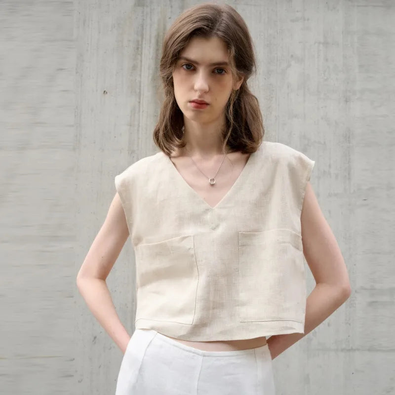 Topaz Linen Tank