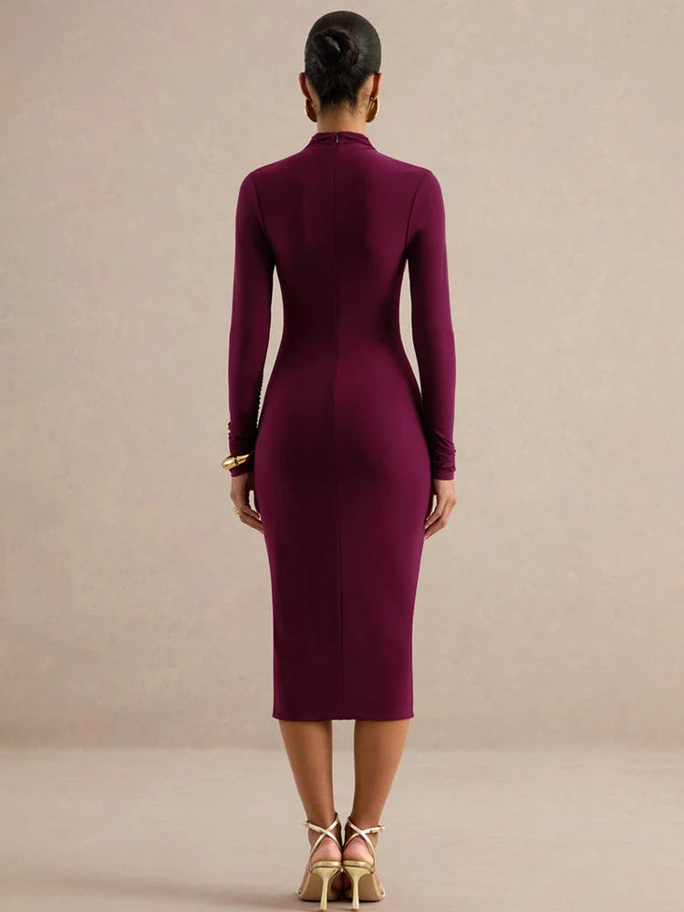 Selene Ruched Midi Dress