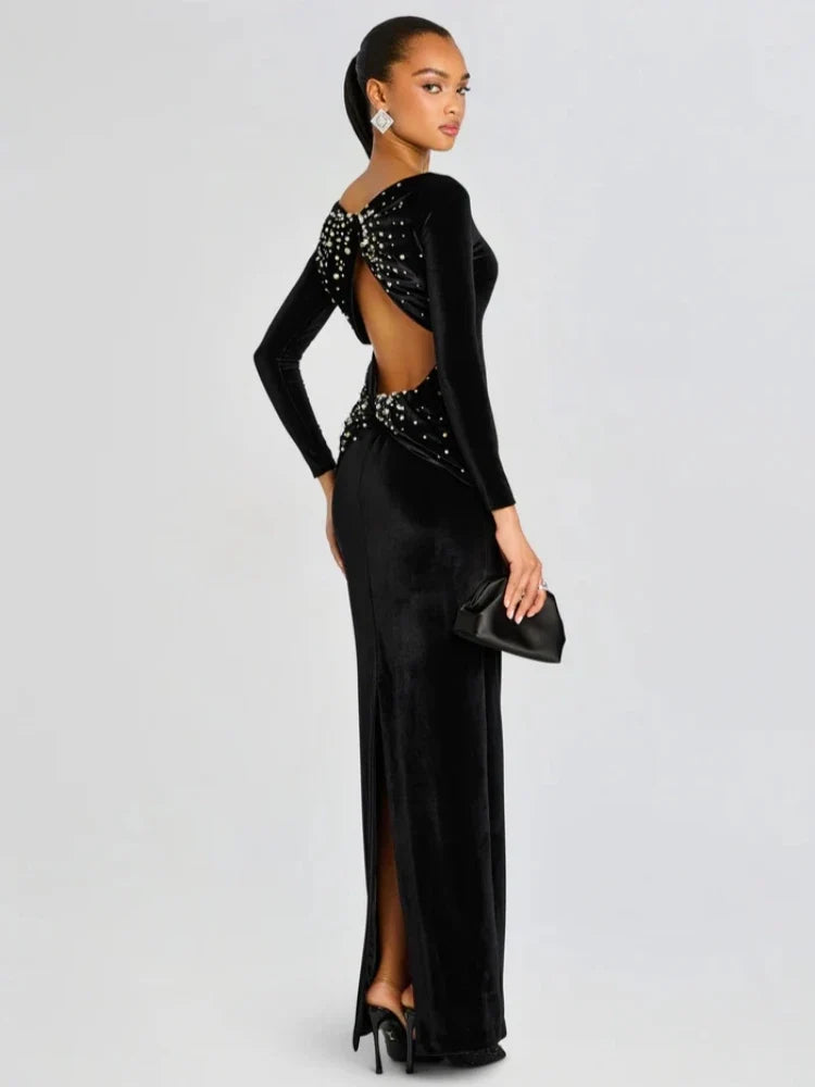 Eucalyptus Velvet Maxi Dress