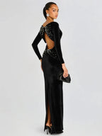 Eucalyptus Velvet Maxi Dress