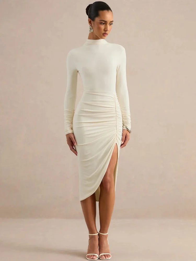 Selene Ruched Midi Dress