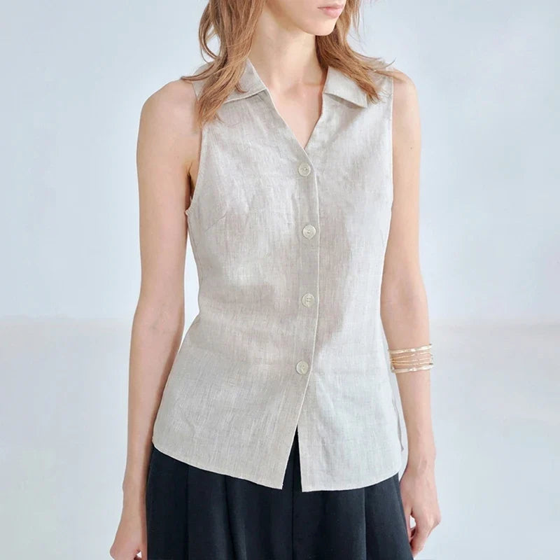 Amethyst Linen Vest