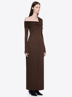 Navy Off-Shoulder Maxi Dress