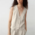 Coral Linen Vest