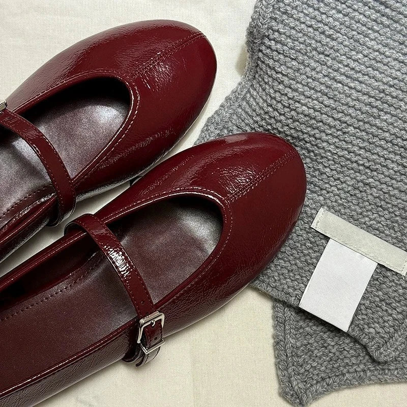 Crescent Mary Jane Flats