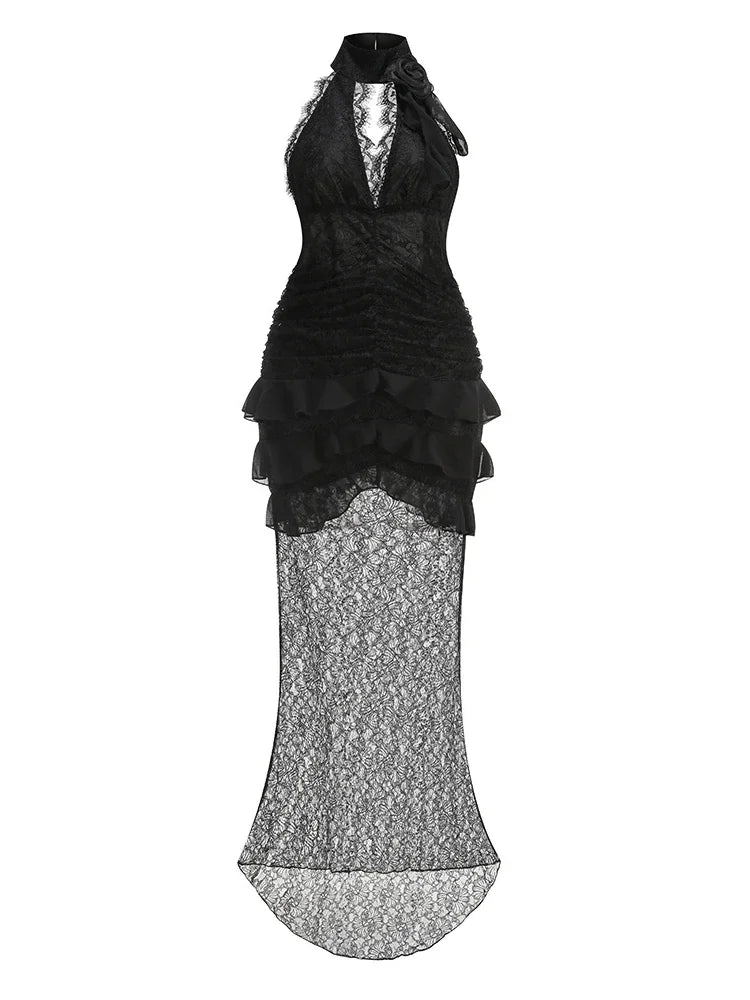 Ebony Lace Maxi Dress