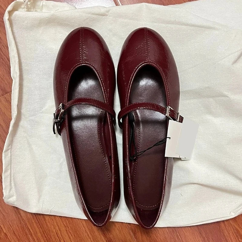 Crescent Mary Jane Flats