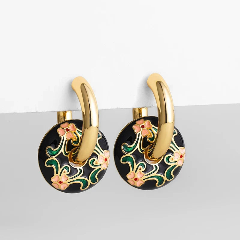 Cream Enamel Hoops