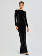 Eucalyptus Velvet Maxi Dress