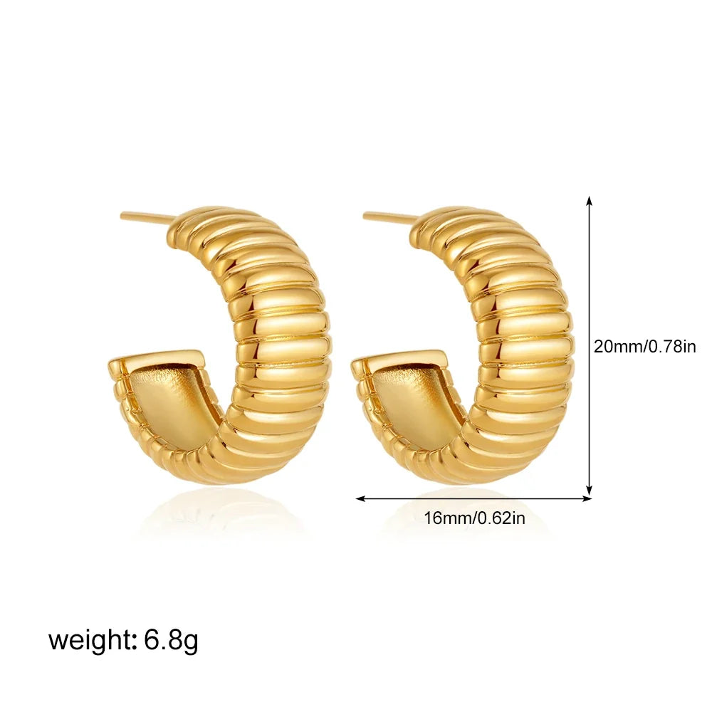 Silver Textured Hoops