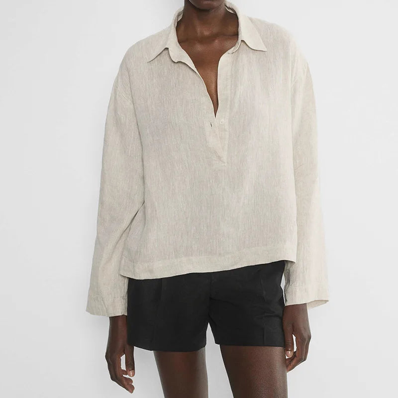 Sapphire Linen Blouse