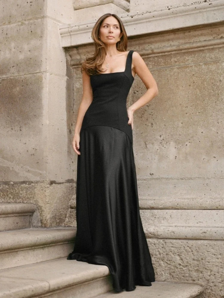 Indigo Two-Tone Maxi Dress