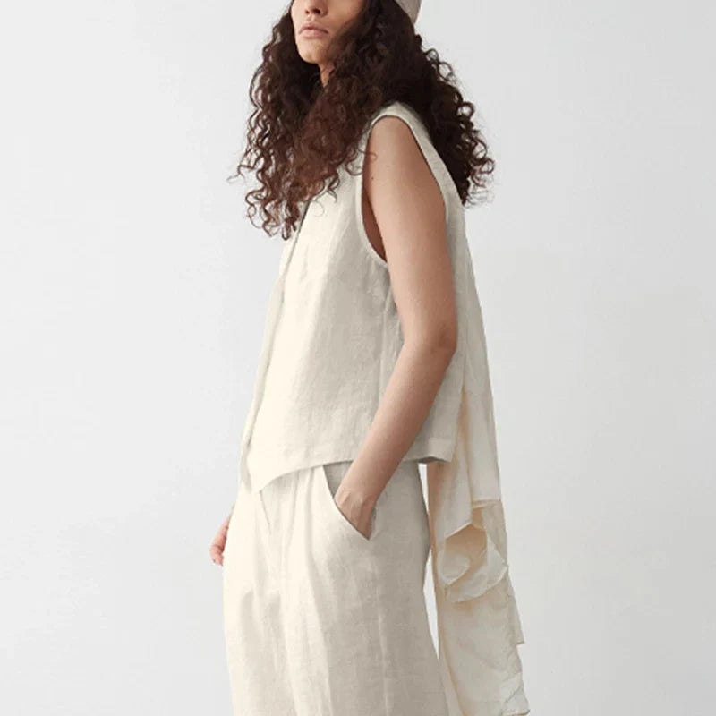 Coral Linen Vest
