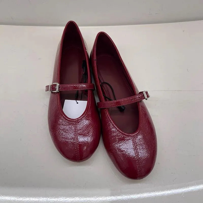 Crescent Mary Jane Flats