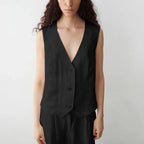 Coral Linen Vest