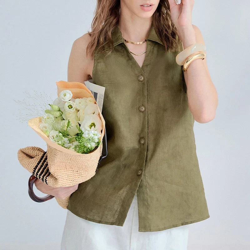 Amethyst Linen Vest