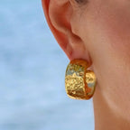 Olive Wide Hoops