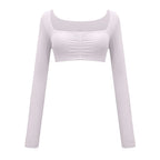 Beige Long-Sleeve Sport Top