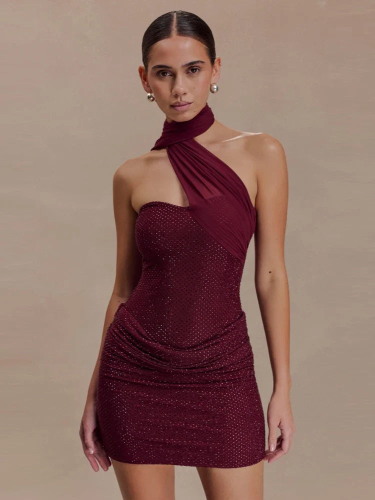 Royal Beaded Mini Dress