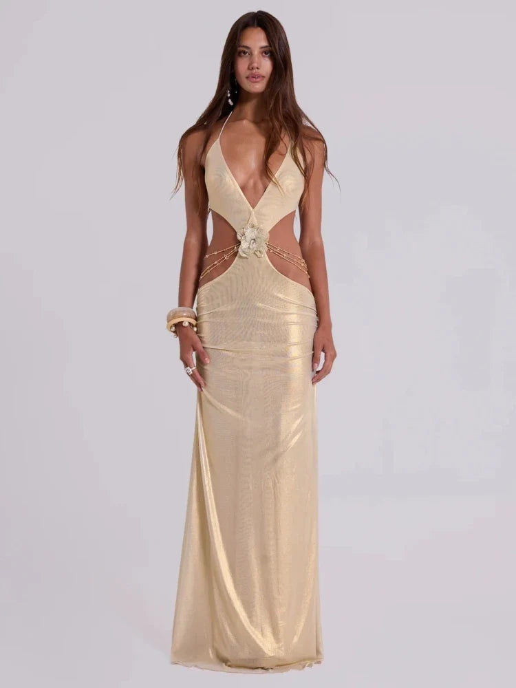 Shine Halter Maxi Dress