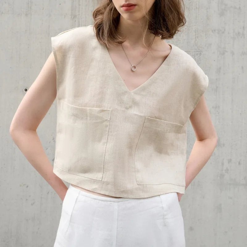 Topaz Linen Tank