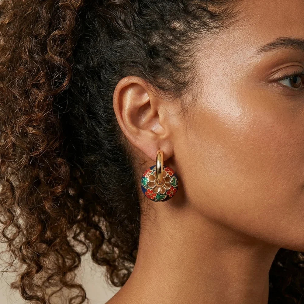 Cream Enamel Hoops