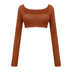 Beige Long-Sleeve Sport Top