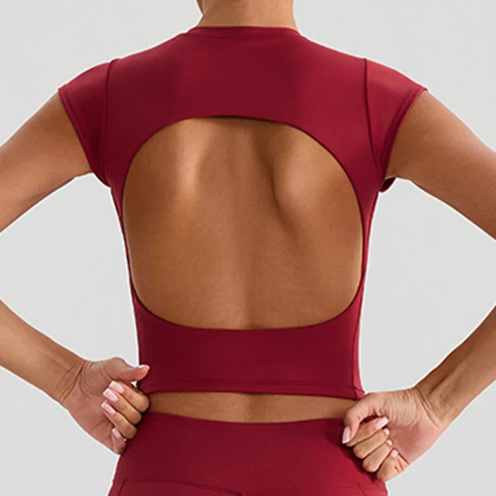 Rust Back-Cutout Sport Top