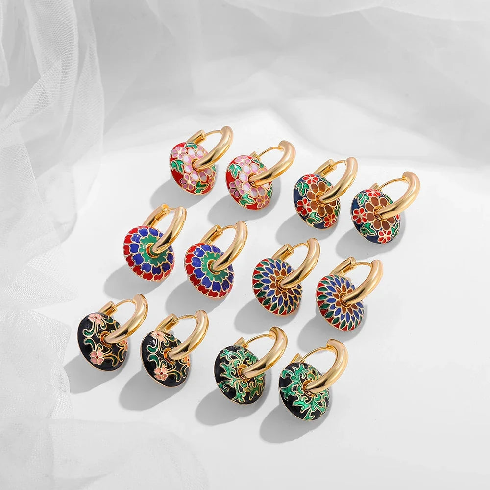 Cream Enamel Hoops