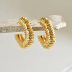 Silver Textured Hoops