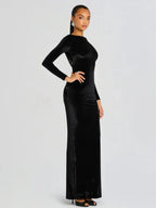 Eucalyptus Velvet Maxi Dress