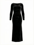 Eucalyptus Velvet Maxi Dress