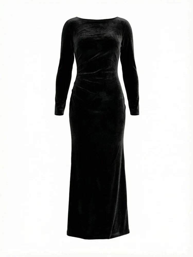 Eucalyptus Velvet Maxi Dress