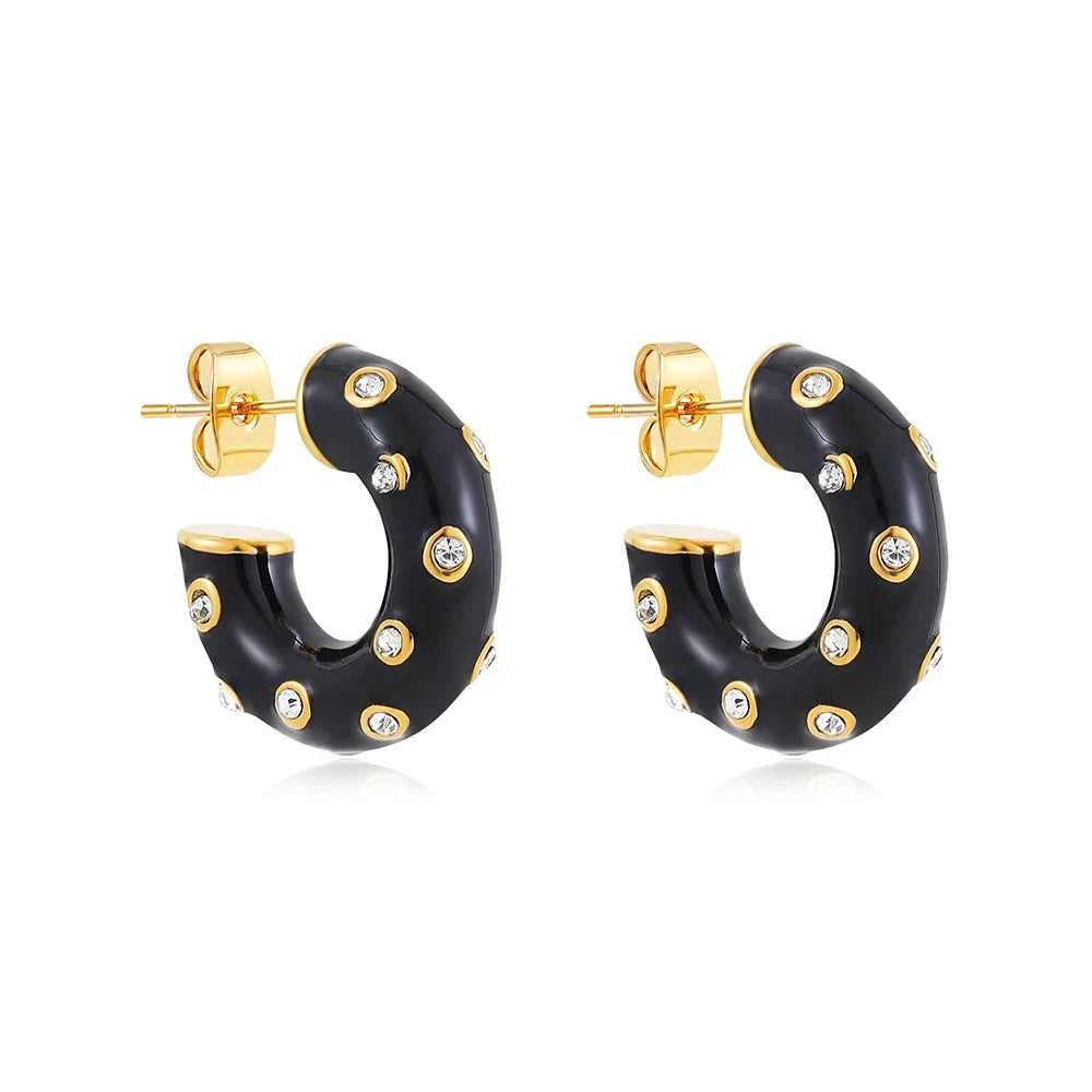 Copper Enamel Hoops