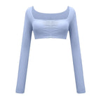 Beige Long-Sleeve Sport Top